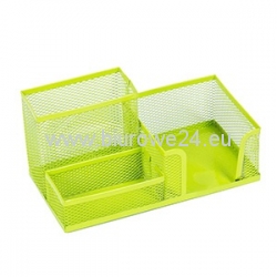 Przybornik na biurko siatka 205x103x98mm limonka